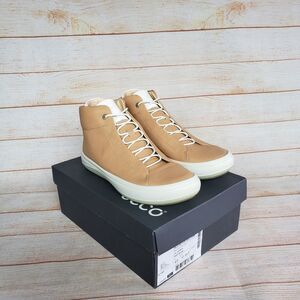 ECCO Women's Leather Kinhin High Top Fashion Sneakers Volluto Shadow White